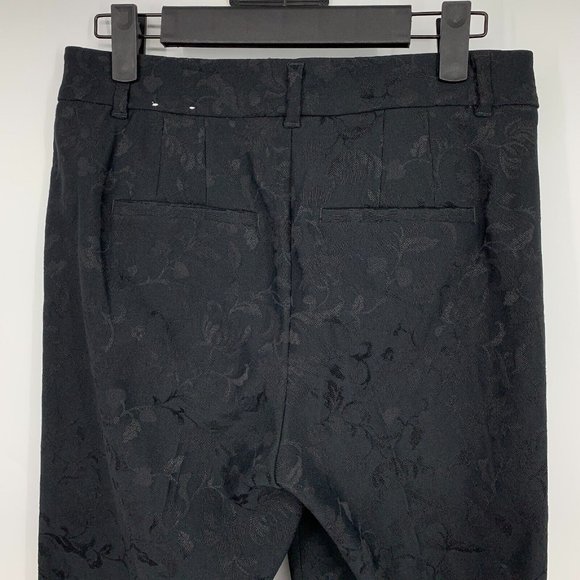 White House Black Market Pants Black Floral Jacquard Slim Ankle - Picture 7 of 9